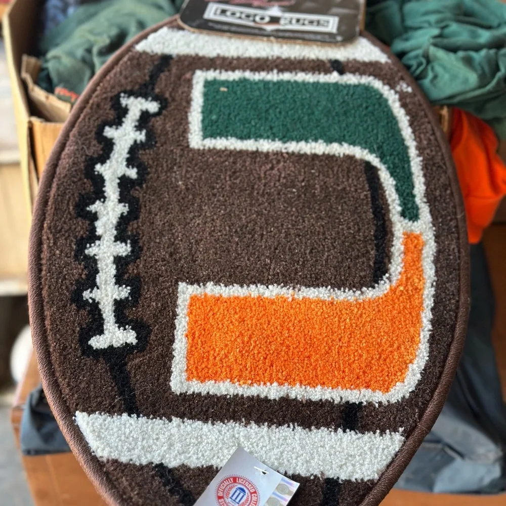 MIAMI hurricanes Football Shaped Rug